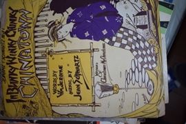 This is but a small random sampling of 65,800 pieces of sheet music in this collection. The collection must be sold as an entire collection. I welcome all inquiries of interest in purchasing the collection and to make appointments to see it. This collection as with the Books and Vinyl Records may be sold anytime prior to the sale dates. Please call/text/or email for more information. 