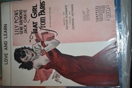 This is but a small random sampling of 65,800 pieces of sheet music in this collection. The collection must be sold as an entire collection. I welcome all inquiries of interest in purchasing the collection and to make appointments to see it. This collection as with the Books and Vinyl Records may be sold anytime prior to the sale dates. Please call/text/or email for more information. 