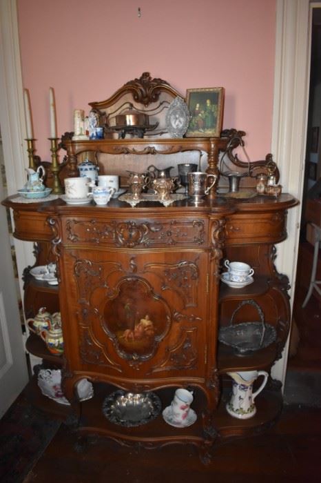 Gorgeous 1800's Etagere Ornate/Burled/Carved/Inlaid Awesome!