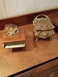 Piano Music Box and Sewing Box