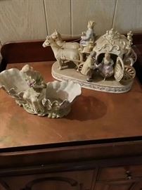 Porcelain Carriage and Girl on a Shell