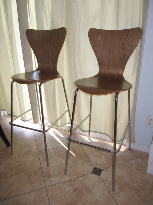 Pair contemporary bar stools
