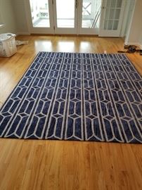 8x11 navy and beige wool/polyester rug  $900