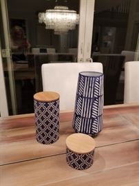 two canisters and vase.  $35 set
