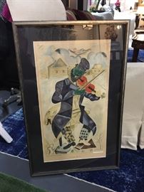 Marc Chagall The Green Violinist New York Graphic Society Art Publishers 35 x 22