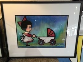 Original Pastel Artwork by famed puppeteer Marshall Izen