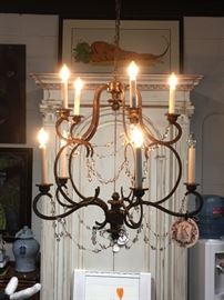 Niermann Weeks Lombardy Ten Light Chandelier 36" x 36" Crystal Ball Double Tier