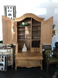 Bausman & Co. 92" French Country Secretary Computer Desk Armoire