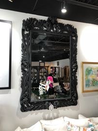 84" William Switzer Scatoccio Charcoal Florentine Style Hand Carved Mirror