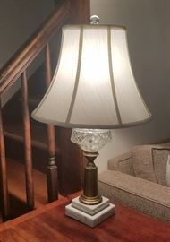 pair marble table lamps