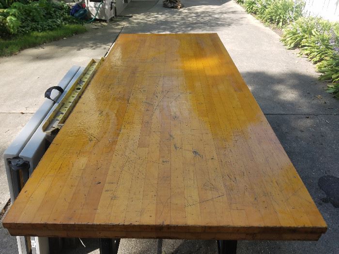 Fantastic butcher block table top (no legs) 54" long x 32" wide