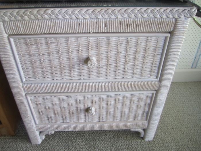 PAIR OF WICKER END TABLES BY LEXINGTON
