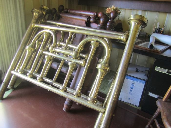 2 PIECE BRASS BED (as is - not rails)