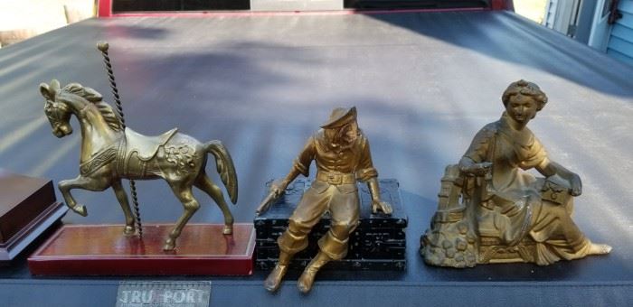 Heavy brass figurines 