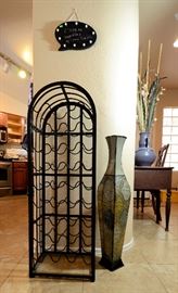 Tall wine rack. Wine cooler for sale too.