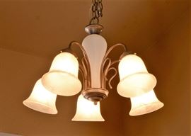 Beautiful dining or hallway chandelier for sale. All lighting fixtures for sale in this home.