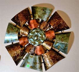 Pretty colored metal wall art.
