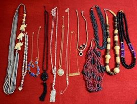 Lots of great jewelry! Too much to photograph all. Rings, bracelets, necklaces, pendants, earrings, brooches, costume and vintage and tons more.