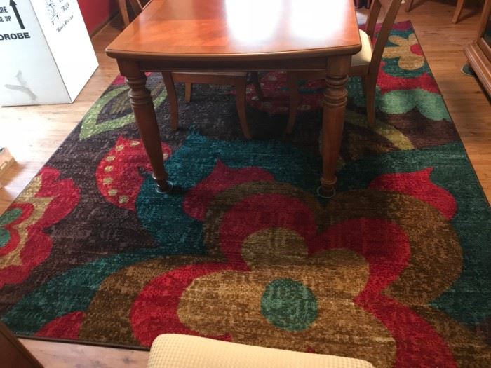 Multi-colored dining room rug