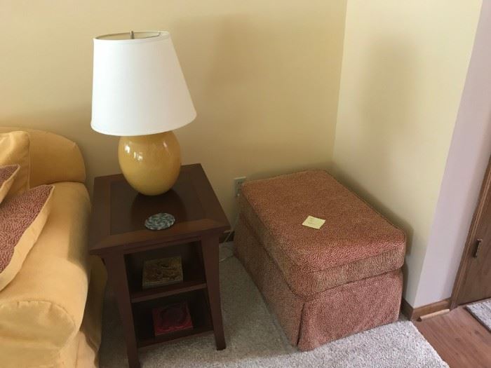End table, lamp and furniture