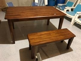 Beautiful dining room table with bench and chairs