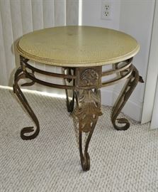 Bronze and stone end tables