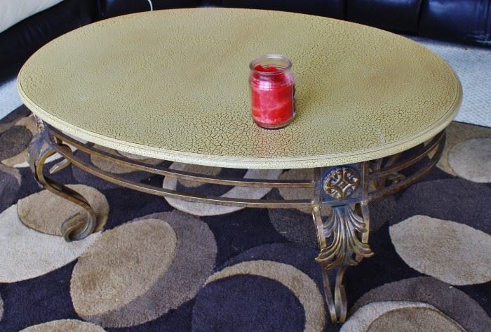 Bronze and stone coffee table