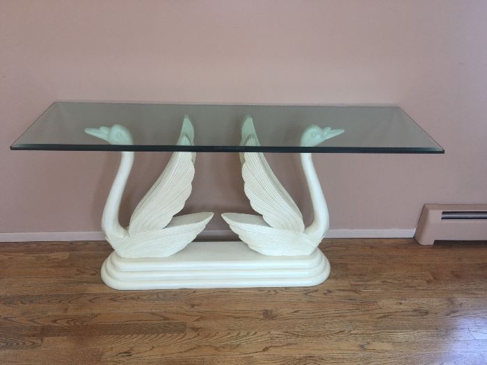 Fab vintage double swan console table 