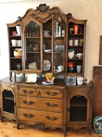 French Provincial China cabinet 