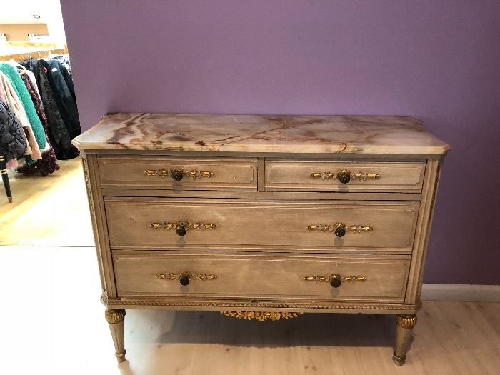 Marble top vintage dresser