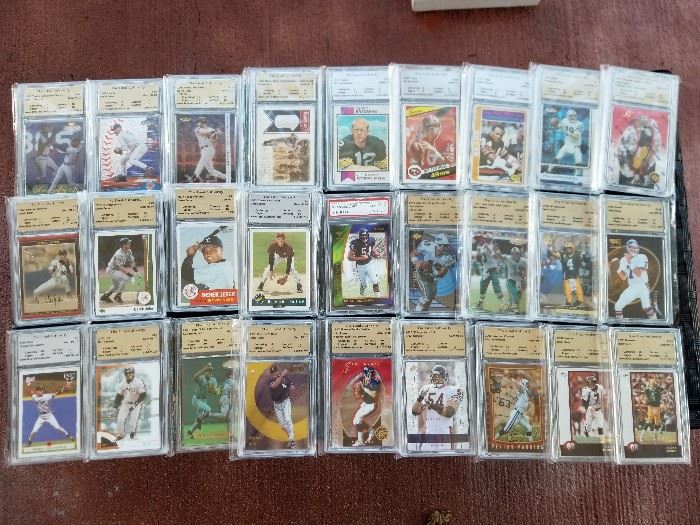 Thousands upon thousands Baseball and Football cards. Hundreds graded in gem mounts.