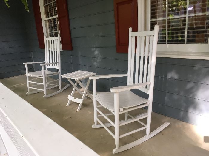 Pair White Rockers