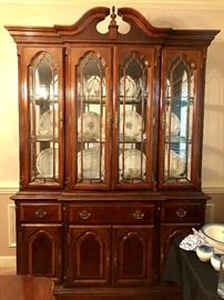 4 door China cabinet with mirrored back