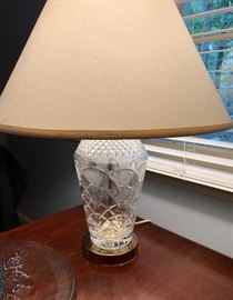 Pair of Crystal base lamps with fan motif