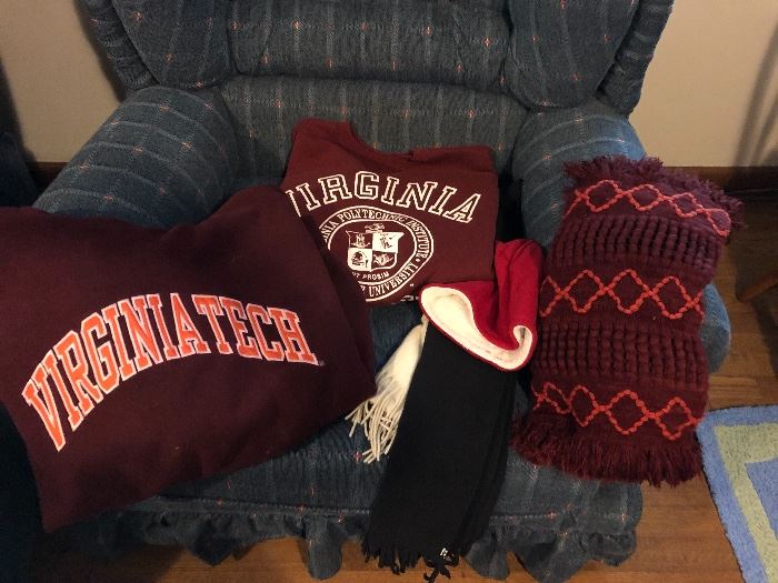 Virginia Tech sweatshirt, hoodie, scarf ~ we have a few more VT collectibles as well