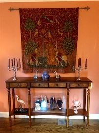 Console Table and Tapestry