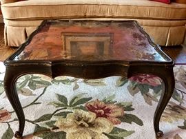 Antique Glass Top Table