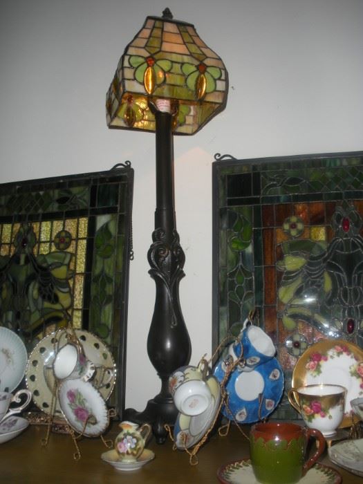 great selection of Tiffany style lamps and accessories through out house