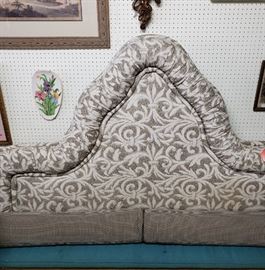 Designer covered head board, dust ruffle, pillows