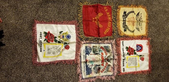 Vintage Silk & Fringed Military Pillow Cases