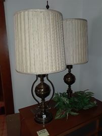 Pair of brass 3 way lamps