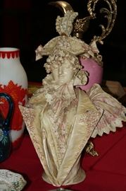 20" Ernst Wahliss Turn Teplitz art nouveau bust digned E. Stellmacher