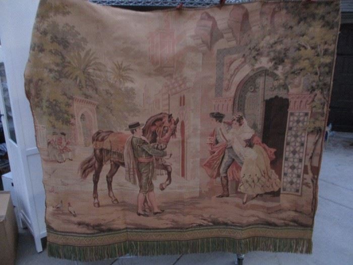Antique Tapestry hanging wall art from a very old hotel