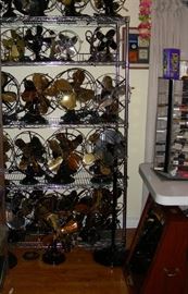 A few of the MANY vintage electric fans in this sale.