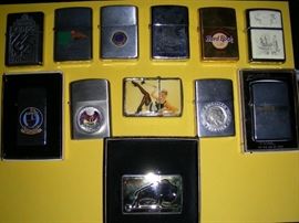 There are MANY cigarette lighters in this sale. The majority are Zippo lighers and most of those are Camel cigarette related