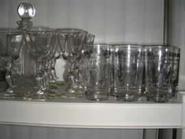 Old Crow stems and tumblers