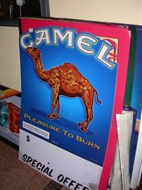 Camel cigarette posters and store displays