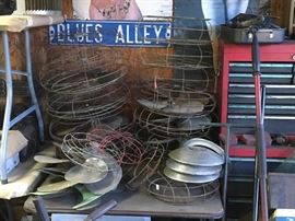 More vintage fan parts, tool chest