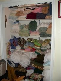 Sheets, towels, blankets, comforters, pillows, curtains