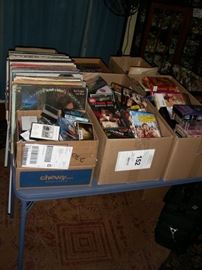Records, CDs, DVDs, VHS and cassette tapes